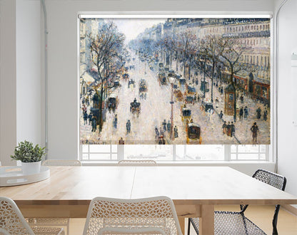 The Boulevard Montmartre on a Winter Morning by Camille Pissarro Printed Photo Roller Blind - RB1237 - Art Fever - Art Fever