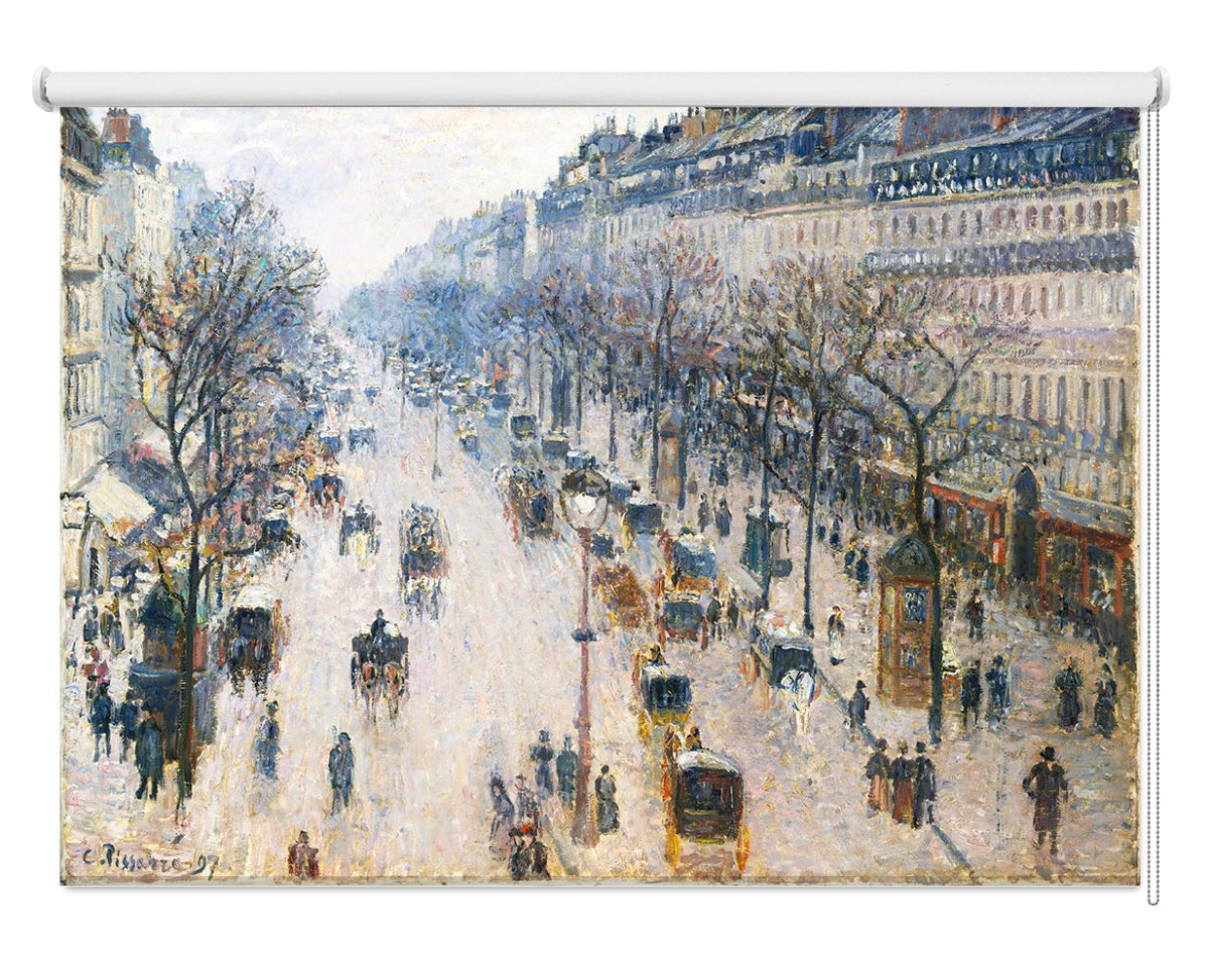 The Boulevard Montmartre on a Winter Morning by Camille Pissarro Printed Photo Roller Blind - RB1237 - Art Fever - Art Fever