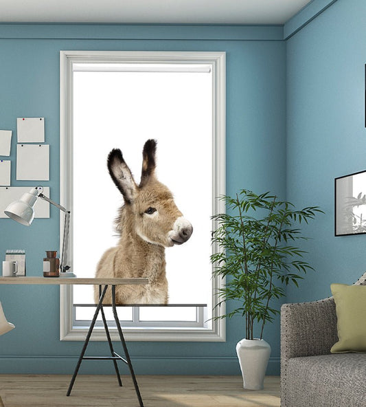The Cute Donkey Peeping Animal Printed Picture Photo Roller Blind - 1X2402470 - Art Fever - Art Fever