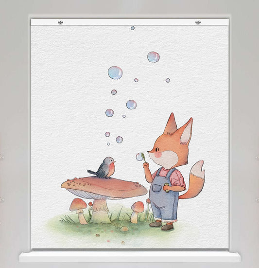 The Fox & Bubbles Kids Illustration EasyBlock Printed Blackout Blind with Toggle attachment - EB13 - Art Fever - Art Fever