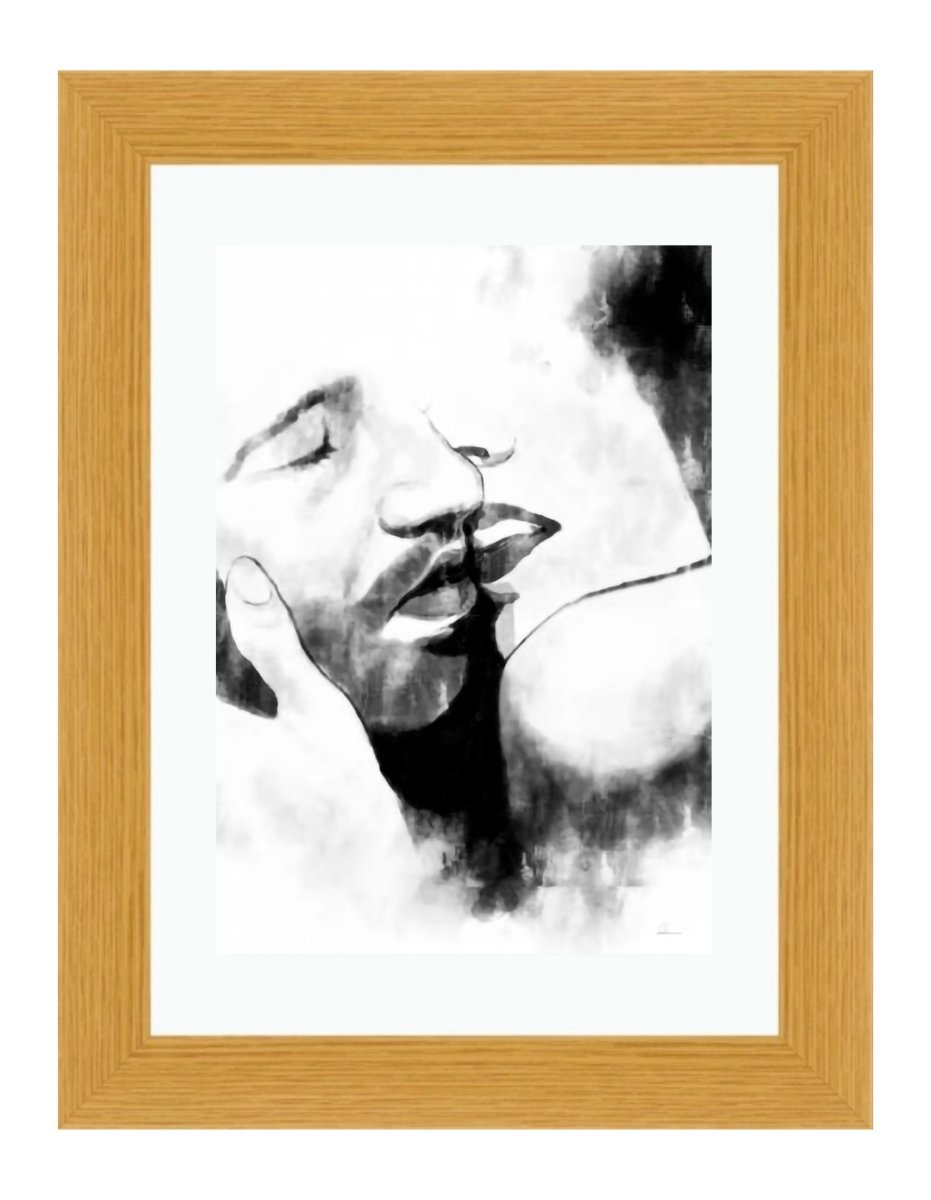 The Kiss Illustration Wall Art Framed Mounted Print Picture - 1X2054195 - Art Fever - Art Fever
