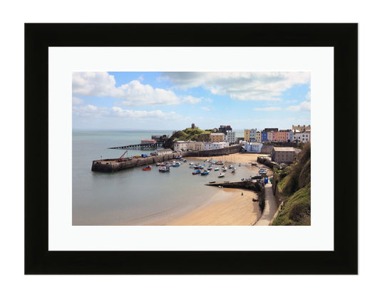 The Old Harbour In Tenby Framed Mounted Print Picture - FP38 - Art Fever - Art Fever