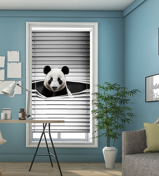 The Panda Peeking through the blind Printed Picture Photo Roller Blind - RB1287 - Art Fever - Art Fever