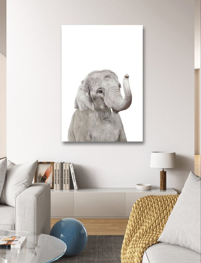 The Peeking Baby Elephant 🐘 Canvas Print Picture Wall Art - 1X2402460 - Art Fever - Art Fever