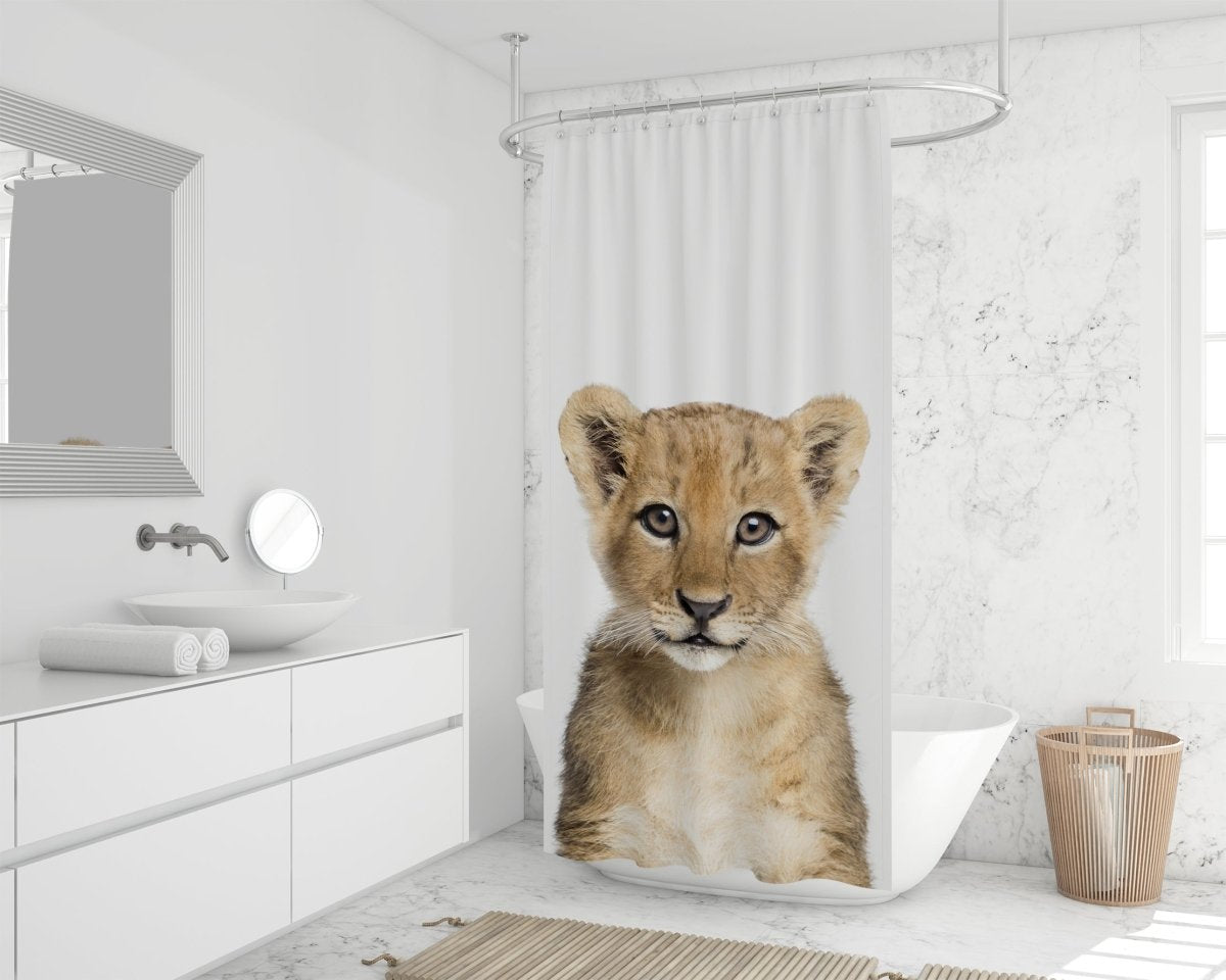 Printed Shower Curtains The Ping Baby Tiger Cub Wildlife Animal Bathroom Decor Custom Art Fever