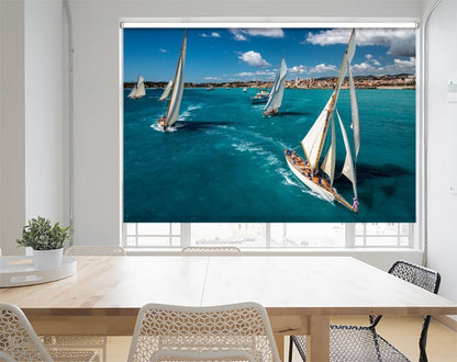 The Race Start Yachts on Riviera Printed Picture Photo Roller Blind - 1X914233 - Art Fever - Art Fever