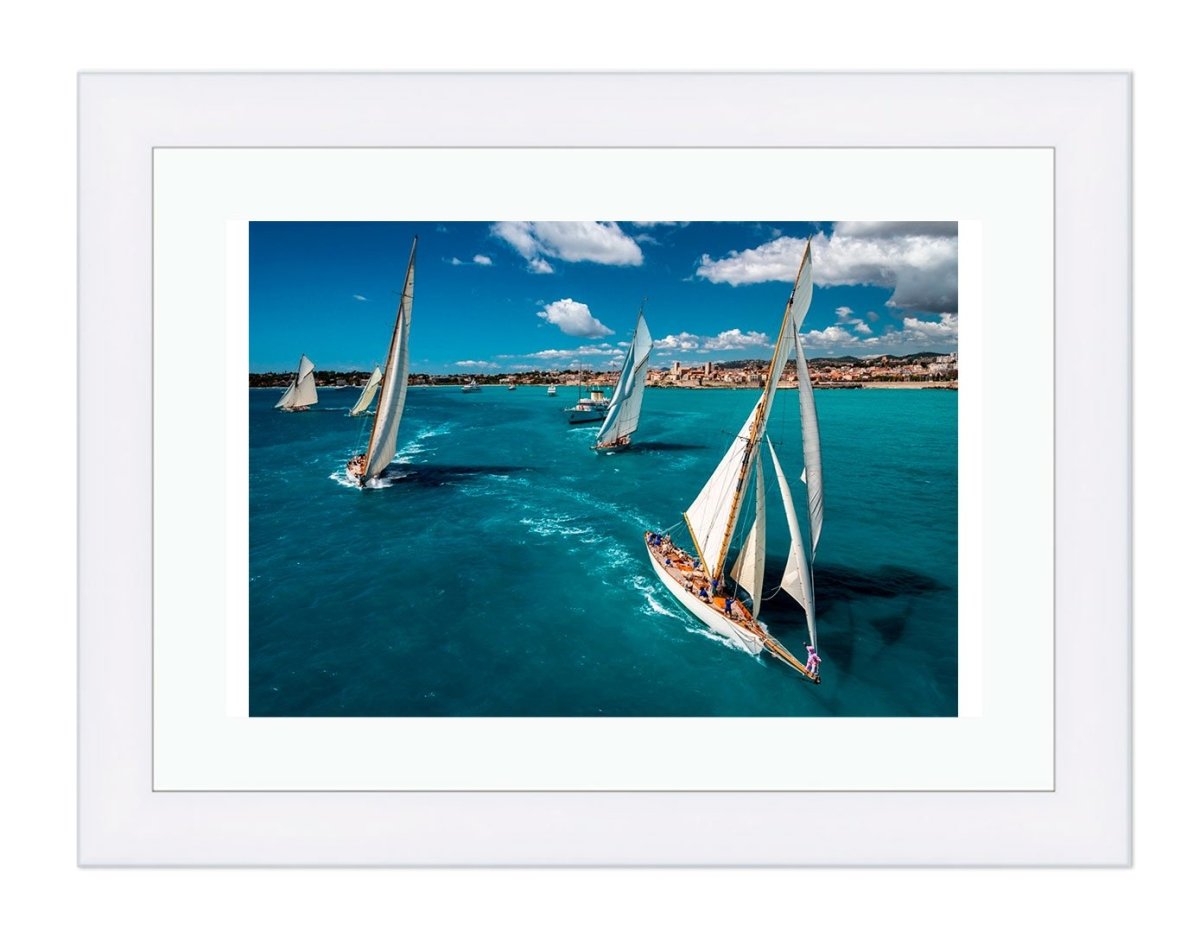 The Race Start Yachts on Riviera Wall Art Framed Mounted Print Picture - 1X914233 - Art Fever - Art Fever
