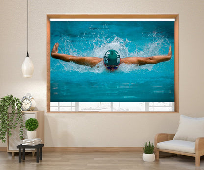 The Swimmer Printed Picture Photo Roller Blind - 1X2146521 - Art Fever - Art Fever