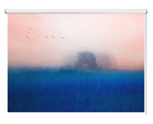 The Tree on the Blue Landscape Art Printed Picture Photo Roller Blind - 1X1626201 - Art Fever - Art Fever