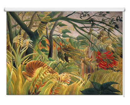 Tiger in a Tropical Storm - Surprised! by Henri Rousseau Printed Picture Photo Roller Blind - RB1303 - Art Fever - Art Fever