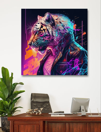 Tiger Style Pop Art Ai Illustration Canvas Print Picture Wall Art - SPC210 - Art Fever - Art Fever