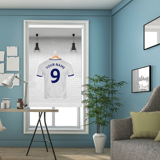 Tottenham White Your Name Personalised Football Kit Printed Picture Photo Roller Blind - RB1298 - Art Fever - Art Fever