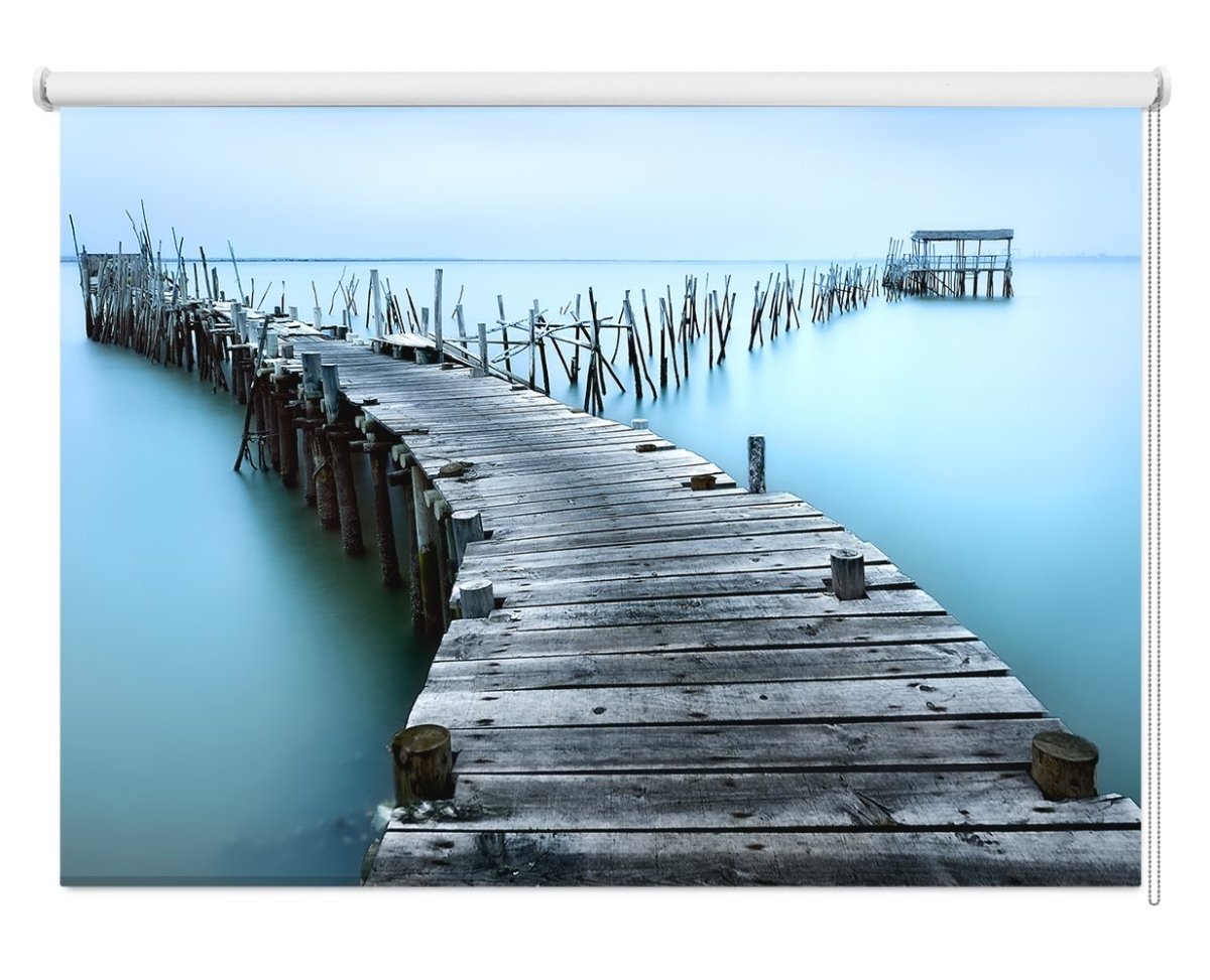 Tranquil Lake Wooden Jetty Roller Blind | Photo Printed Picture Window ...