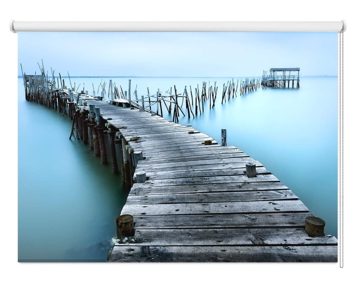 Tranquil Lake Wooden Jetty Printed Picture Photo Roller Blind- 1X314418 - Art Fever - Art Fever