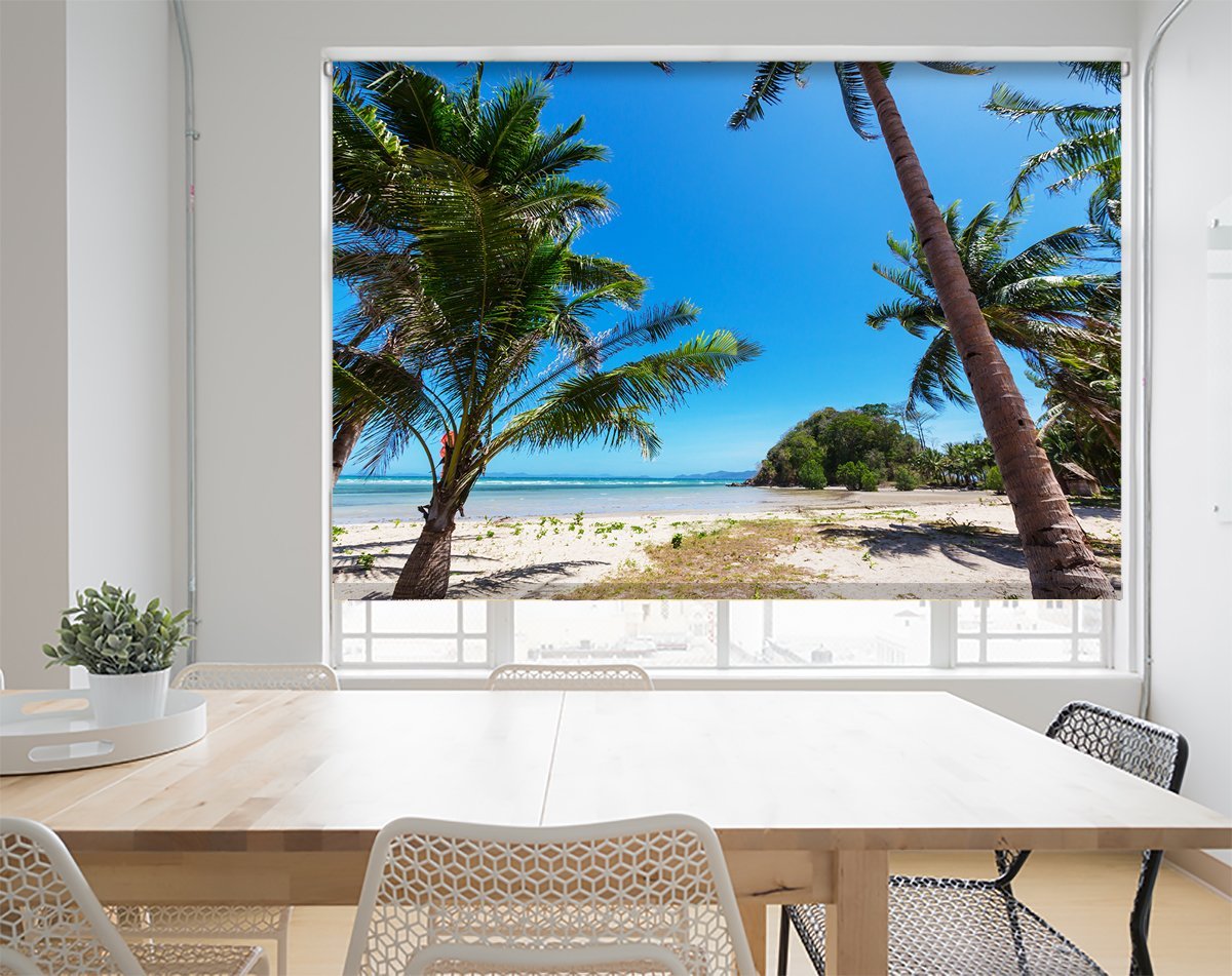 Tropical Beach Coastline Printed Picture Photo Roller Blind - RB566 - Art Fever - Art Fever