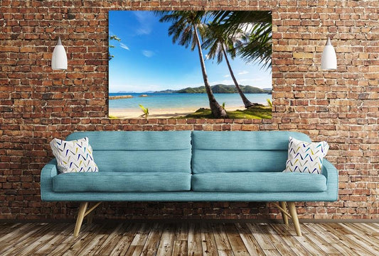 tropical beach Scene Image Printed Onto A Single Panel Canvas - SPC89 - Art Fever - Art Fever