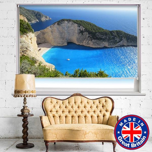 Tropical Corfu Beach Printed Picture Photo Roller Blind - RB575 - Art Fever - Art Fever
