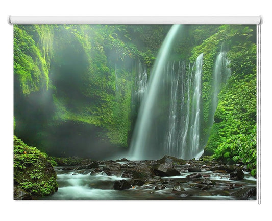 Tropical Jungle Waterfall Printed Picture Photo Roller Blind- 1X47368 - Art Fever - Art Fever