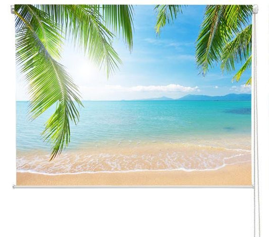 Tropical palm Beach Printed Picture Photo Roller Blind - RB281 - Art Fever - Art Fever