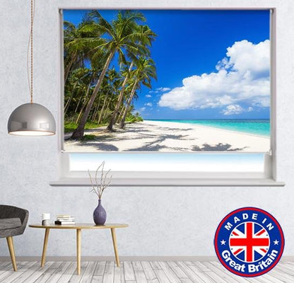 Tropical Palm Tree Beach Scene Printed Picture Photo Roller Blind - RB634 - Art Fever - Art Fever