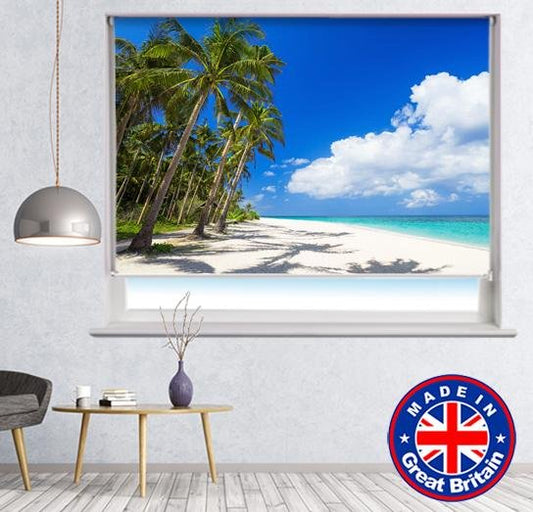 Tropical Palm Tree Beach Scene Printed Picture Photo Roller Blind - RB634 - Art Fever - Art Fever