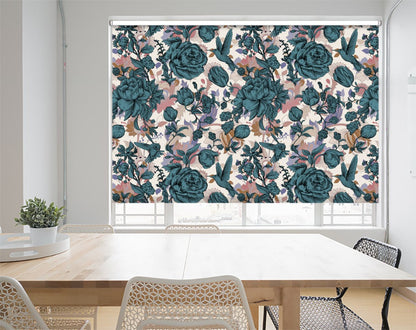Tropical Pattern With Decorative Flowers And Leaves Printed Photo Roller Blind - RB1212 - Art Fever - Art Fever