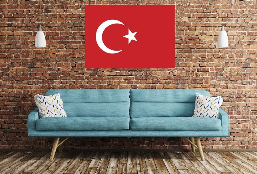 Turkish Flag Image Printed Onto A Single Panel Canvas - SPC47 - Art Fever - Art Fever