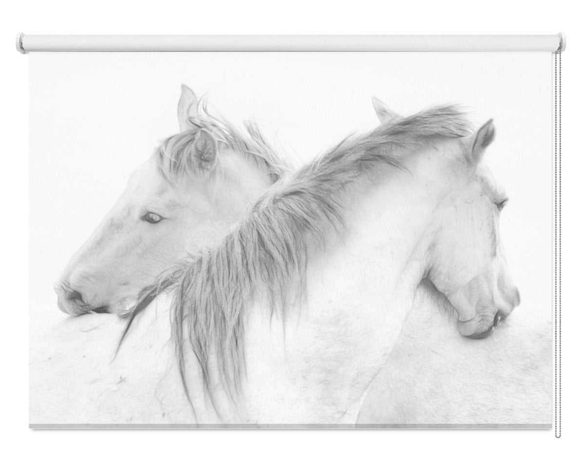 Two Horses Embrace Printed Picture Photo Roller Blind - 1X1149500 - Art Fever - Art Fever