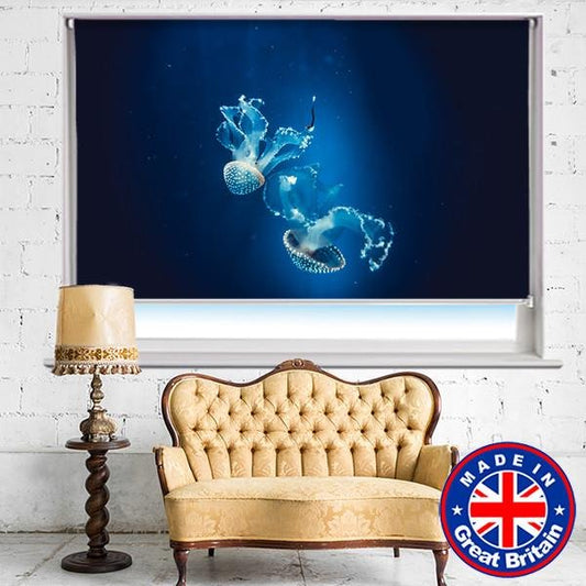 Two Jelly Fish the Sea Printed Picture Photo Roller Blind - Art Fever - Art Fever