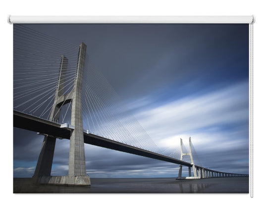 VASCO DA GAMA Bridge Lisbon Printed Picture Photo Roller Blind - 1X50492 - Art Fever - Art Fever