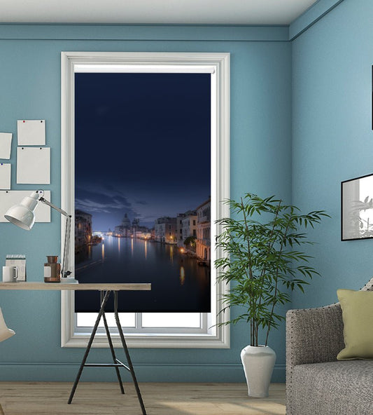 Venice at Night Printed Picture Photo Roller Blind - 1X1853649 - Art Fever - Art Fever