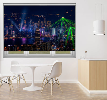Victoria Harbour Light Show Hong Kong Printed Picture Photo Roller Blind - 1X2259170 - Art Fever - Art Fever