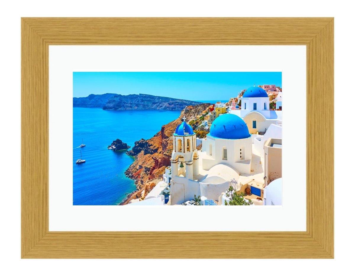 View Of Oia Town In Santorini, Greece Framed Mounted Print Picture - FP62 - Art Fever - Art Fever