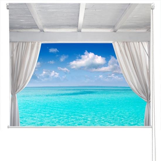 View out to the tropical Caribbean Sea Printed Picture Photo Roller Blind - RB112 - Art Fever - Art Fever