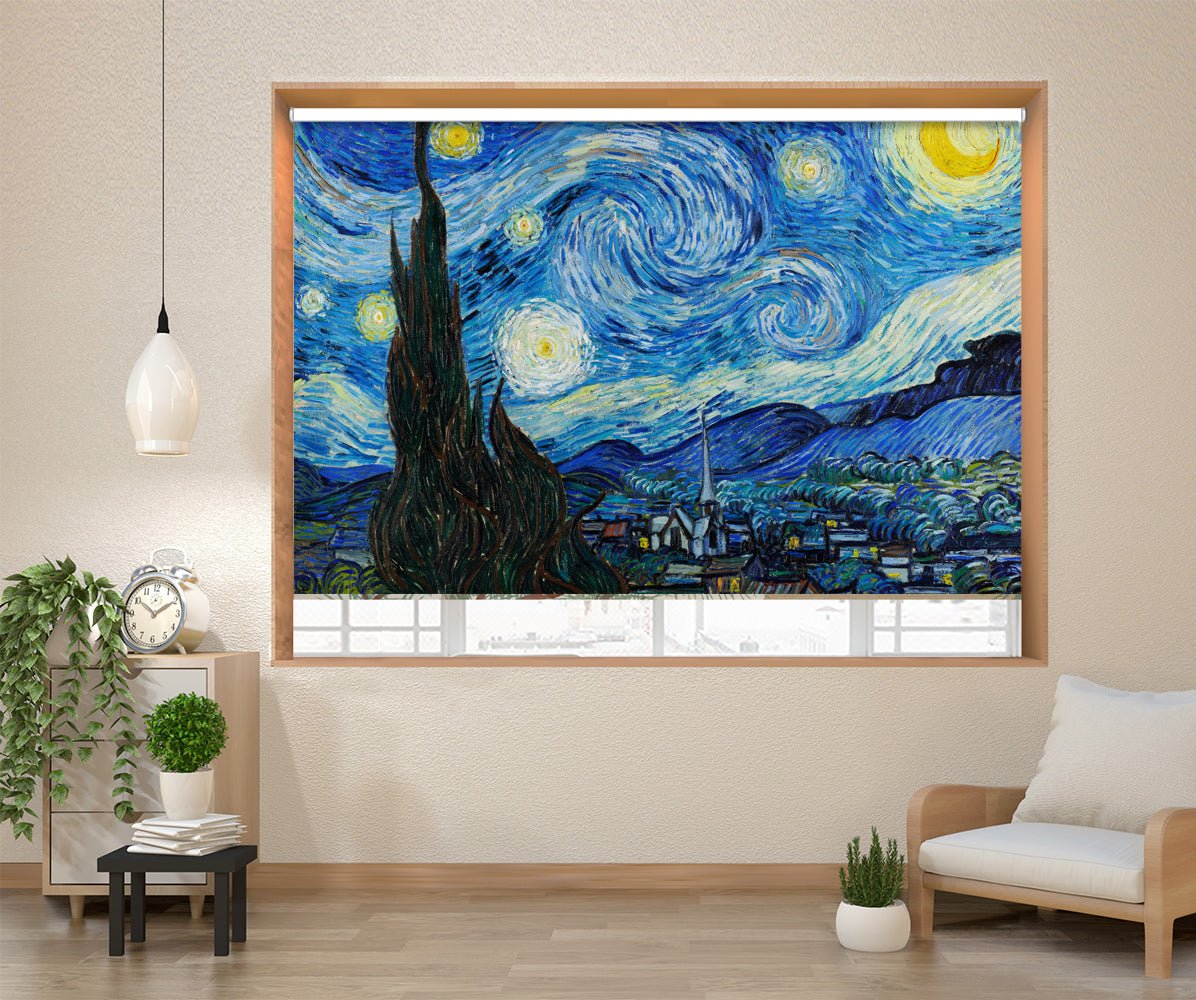 Vincent Van Gogh's The Starry Night Printed Photo Roller Blind - RB1246 - Art Fever - Art Fever