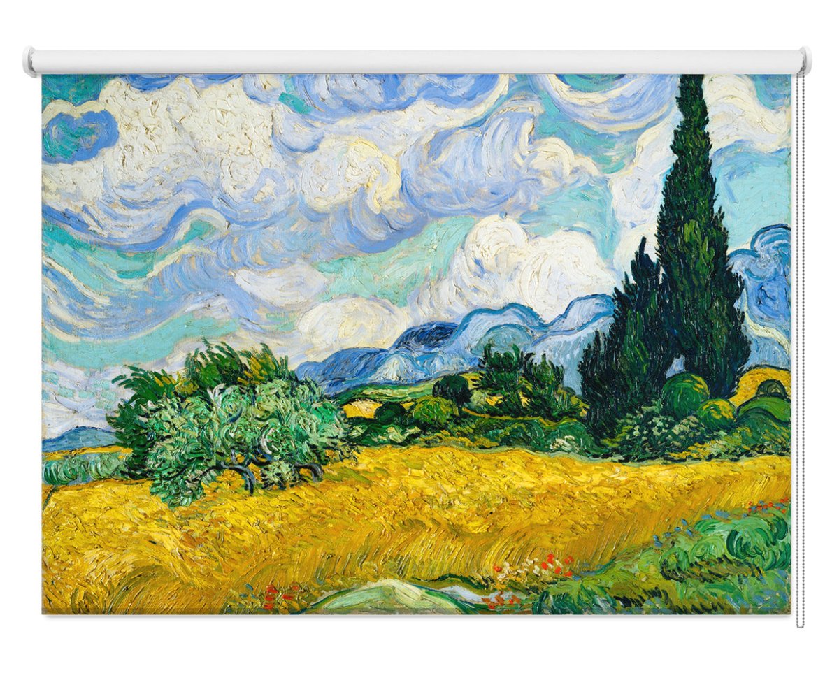 Vincent Van Gogh's Wheat Field with Cypresses Printed Photo Roller Blind - RB1245 - Art Fever - Art Fever