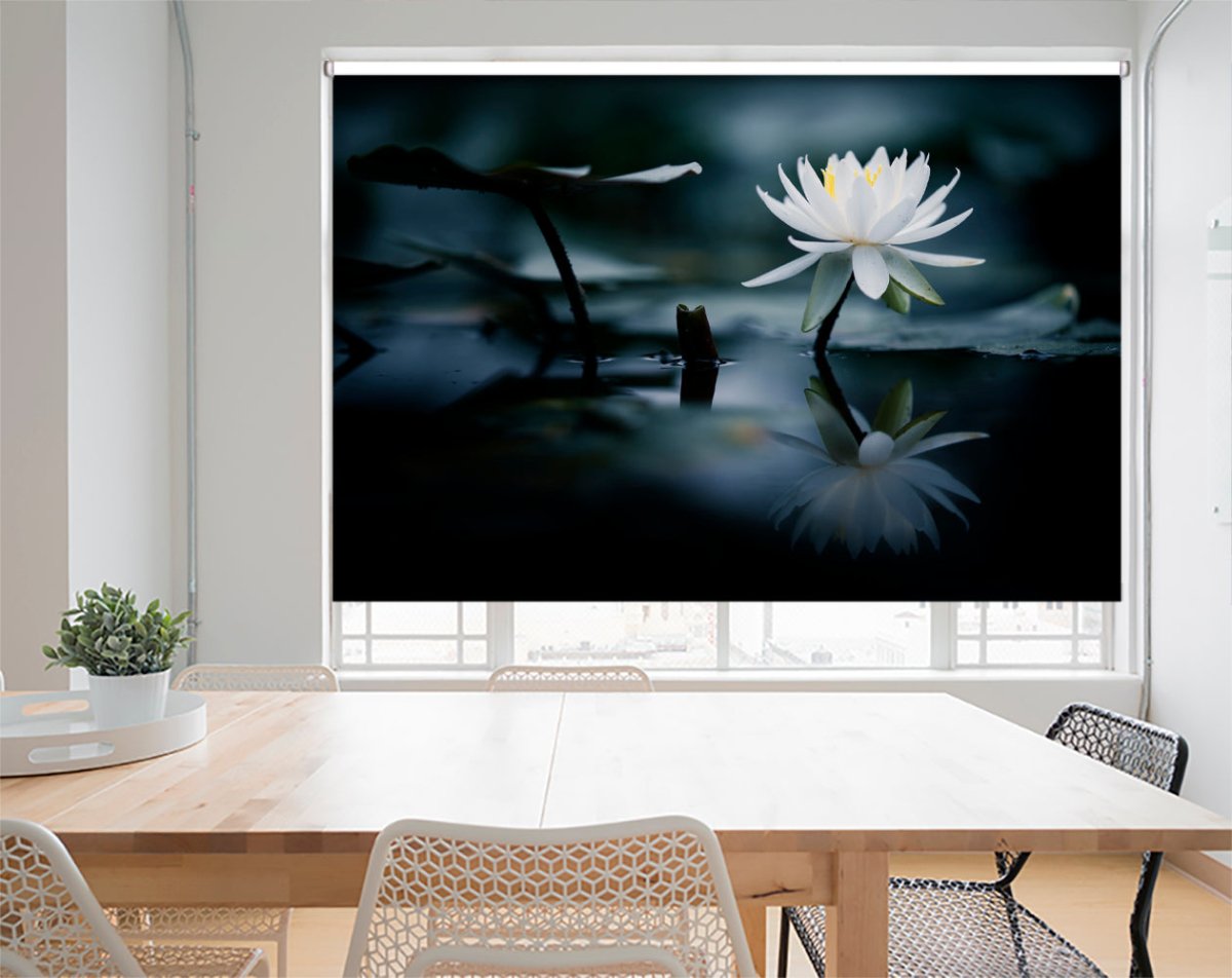 Water Lily reflection Printed Photo Roller Blind - 1X1705631 - Art Fever - Art Fever