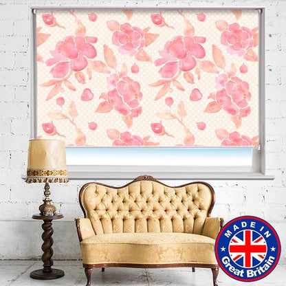 Watercolour of Pink Peony Floral Pattern Printed Picture Roller Blind - RB736 - Art Fever - Art Fever