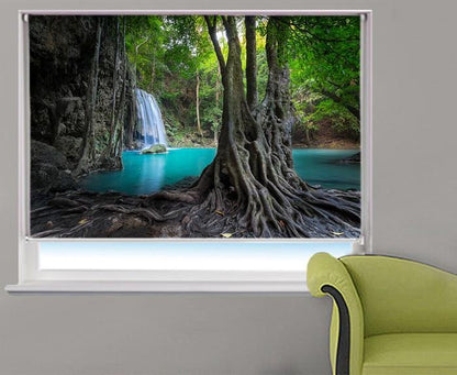 Waterfall and the hidden Lake Printed Picture Photo Roller Blind - RB413 - Art Fever - Art Fever