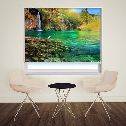 Waterfall In Plitvice Lakes, Croatia Printed Picture Photo Roller Blind - RB106 - Art Fever - Art Fever
