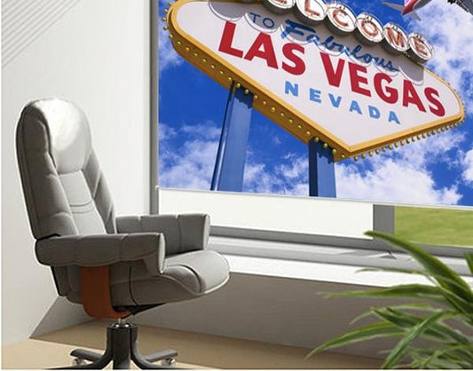 Welcome To las Vegas Printed Picture Photo Roller Blind - RB92 - Art Fever - Art Fever