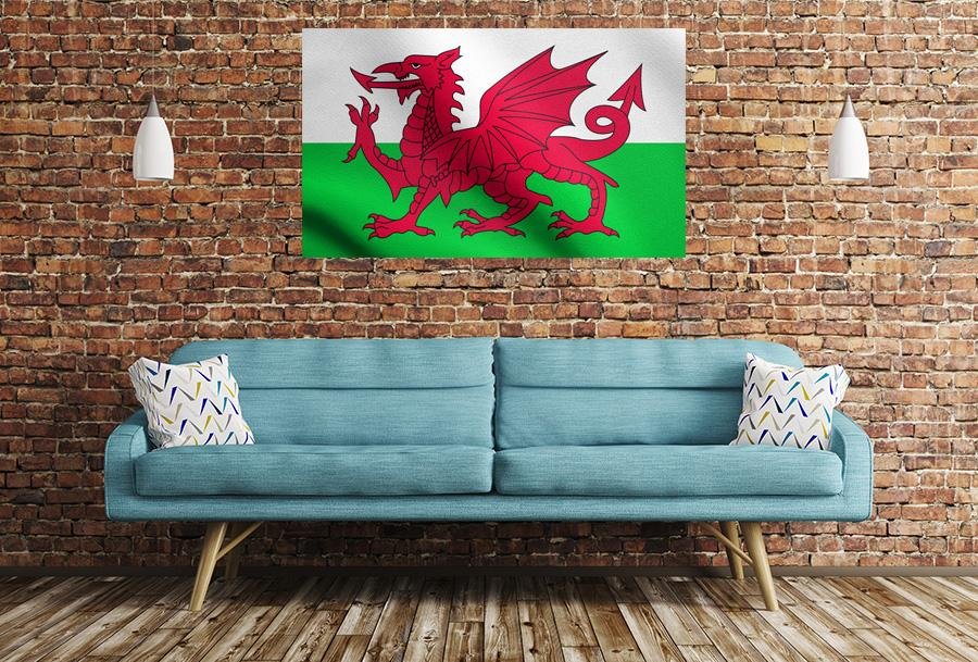 Welsh Flag Image Printed Onto A Single Panel Canvas - SPC51 - Art Fever - Art Fever