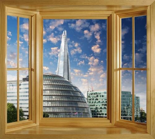 WIM160 - View of the Shard window frame mural - Art Fever - Art Fever