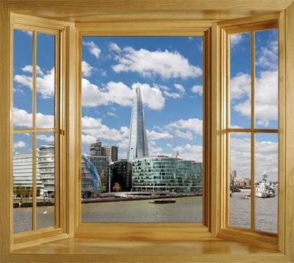 WIM162 - the Shard and the Gherkin from the river Thames - peel and stick window view - Art Fever - Art Fever