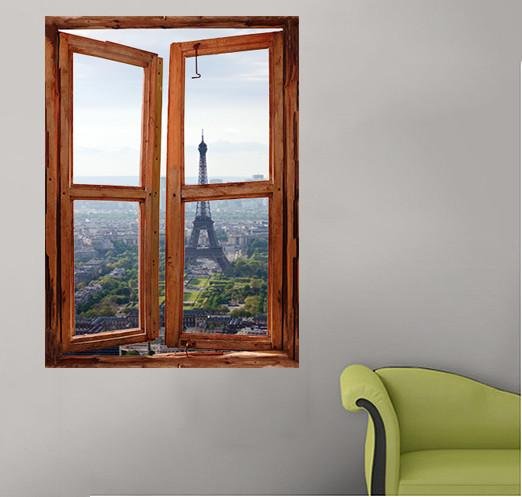 WIM230 - window frame mural Paris view - Art Fever - Art Fever