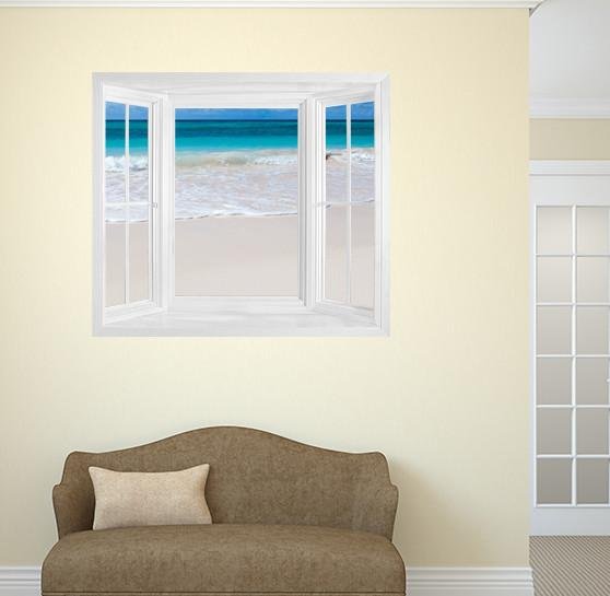 WIM253 - Window Mural view of the Ocean Sea - Art Fever - Art Fever