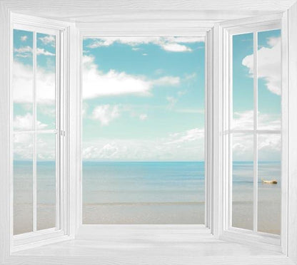 WIM259 - Window Mural view of the Landscape Beach - Art Fever - Art Fever