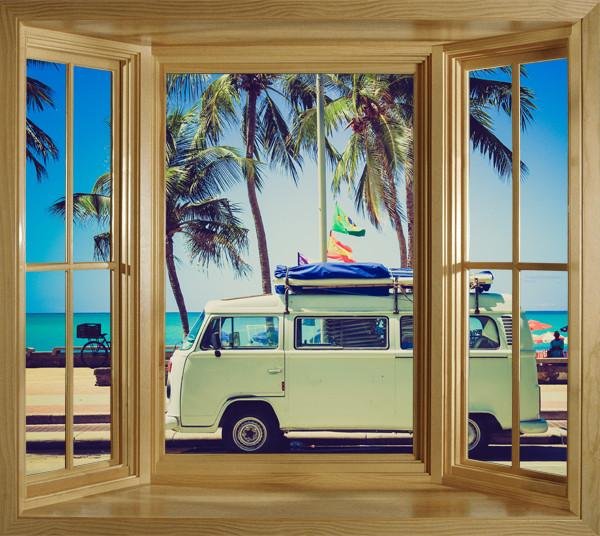WIM262 - Window Mural view of the VW Campervan - Art Fever - Art Fever
