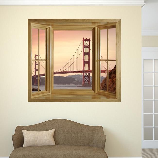 WIM269 - the Golden Gate Bridge Window Frame Mural - Art Fever - Art Fever