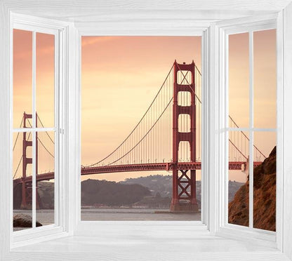 WIM269 - the Golden Gate Bridge Window Frame Mural - Art Fever - Art Fever